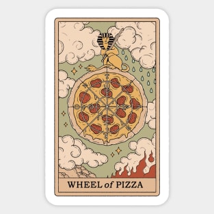 Wheel of Pizza - Double Sided Sticker